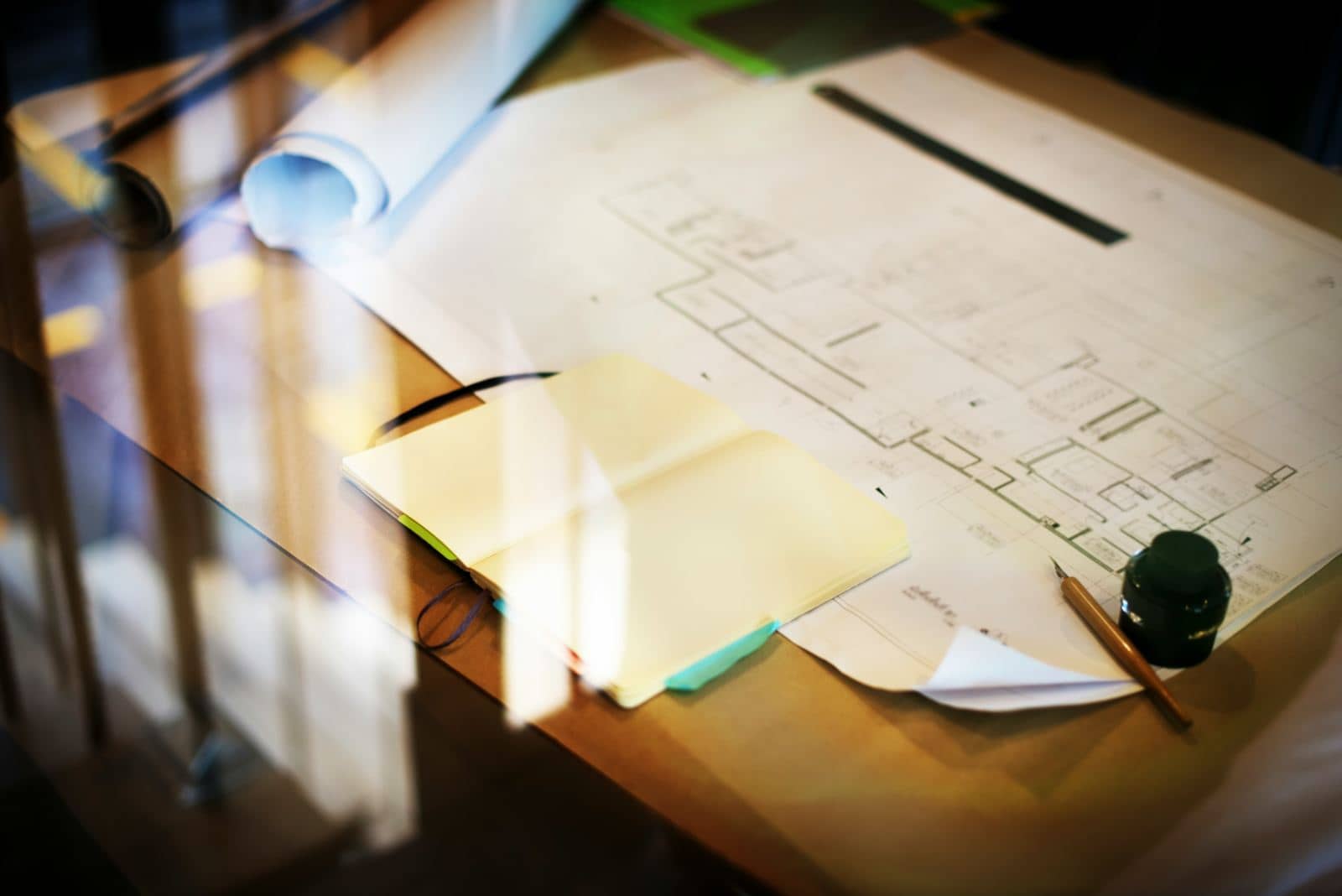 Construction Blueprint Project Working Planning Concept
